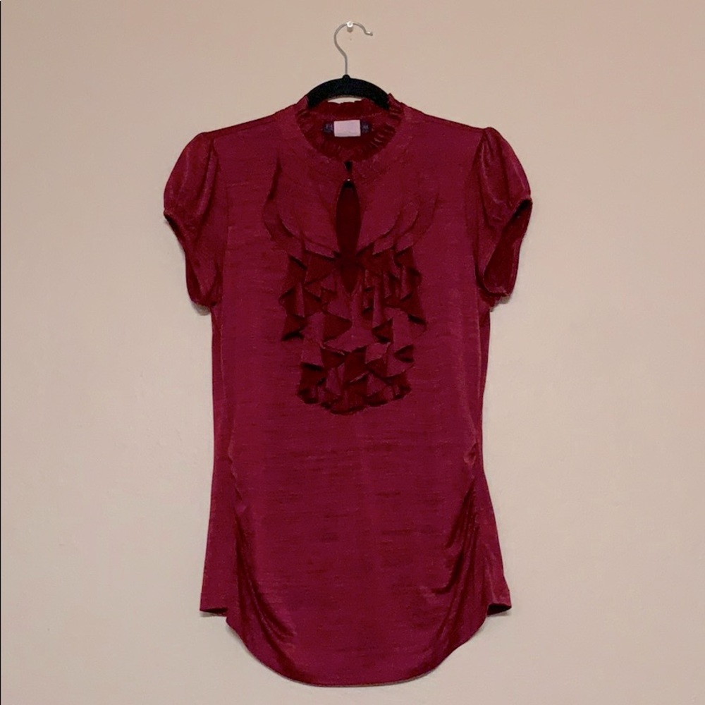Red Blouse with Ruffles